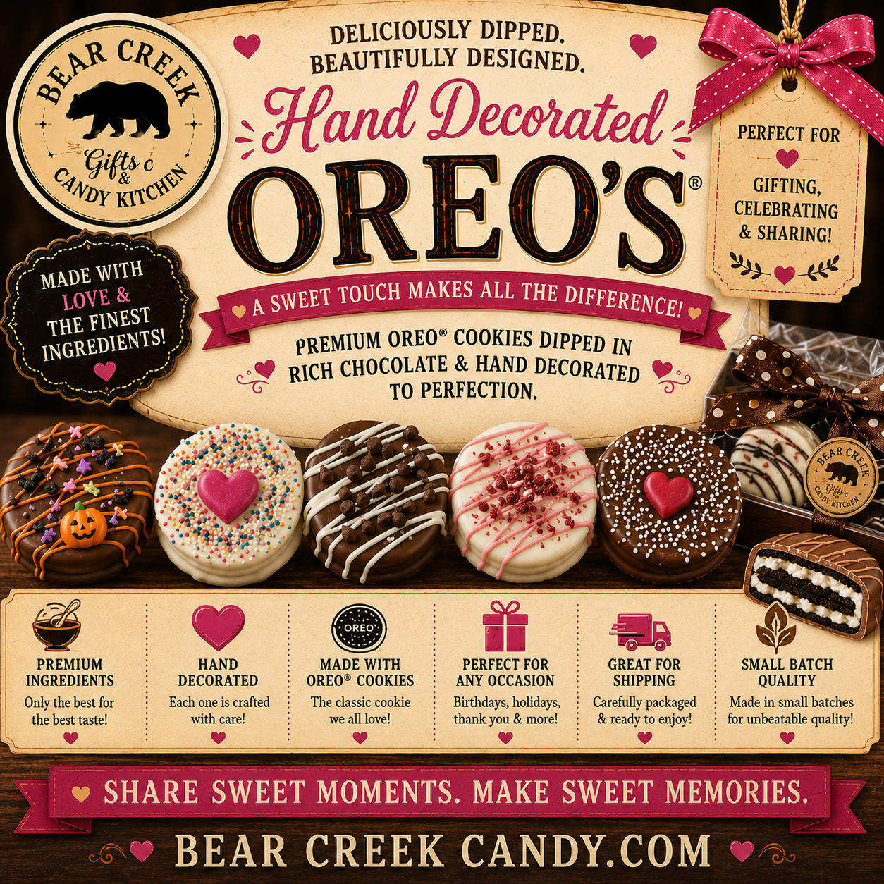 Designer Oreo's - Bear Creek Candy Kitchen