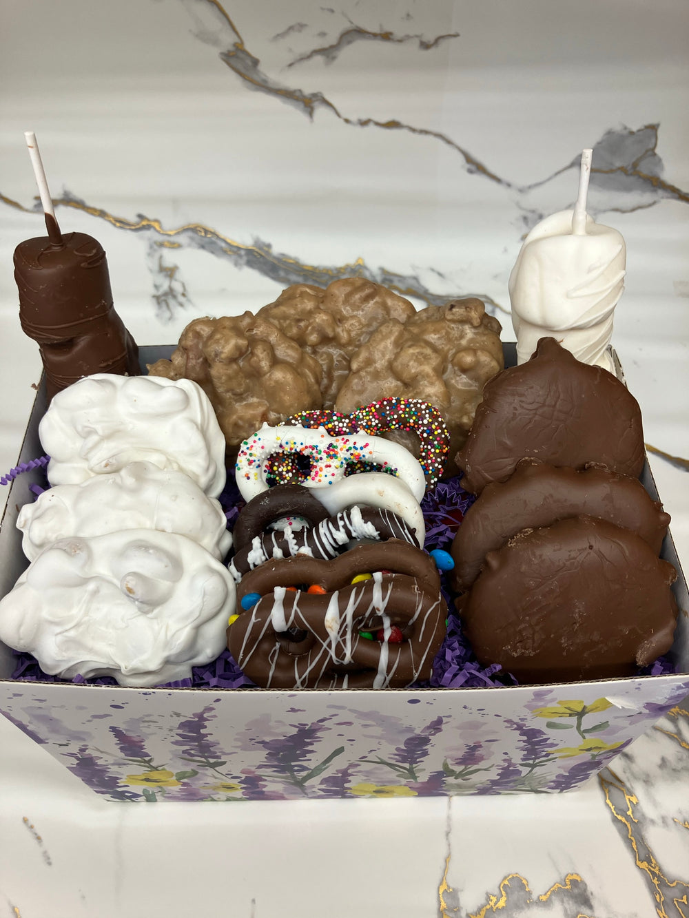 Lavendar Garden Chocolate Gift Basket from Bear Creek Candy Kitchen