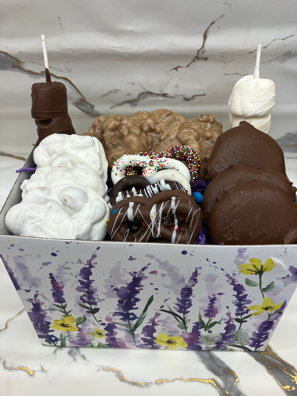 Lavendar Garden Chocolate Gift Basket from Bear Creek Candy Kitchen