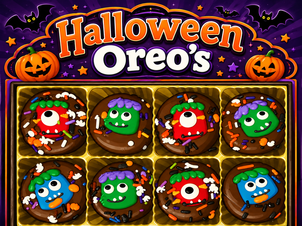 Halloween Hand Decorated Monster Head Oreo's Box of 8