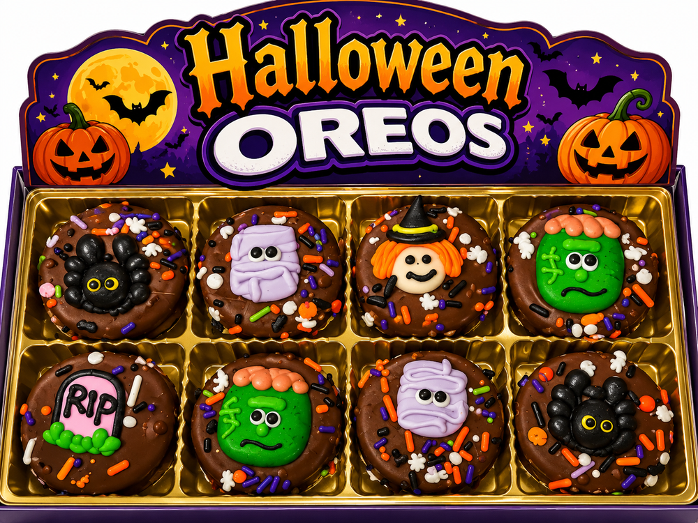 Halloween Hand Decorated Monster Head Oreo's Box of 8
