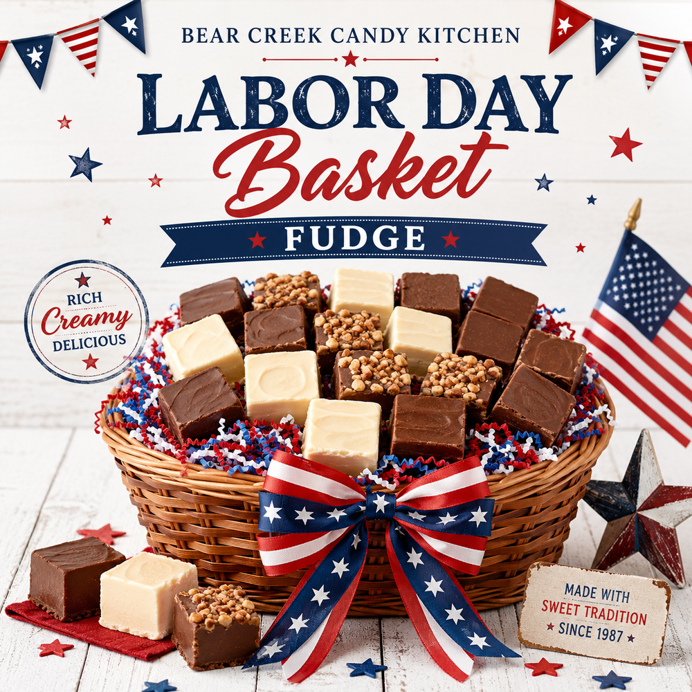 Labor Day Fudge Basket, 3 pounds of our delicious fudge.
