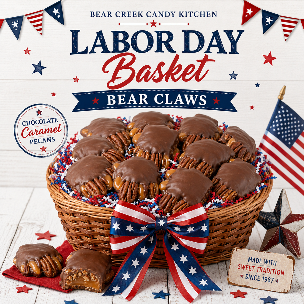 Labor Day Southern Pecan Bear Paws Basket, Set of 15 Bear Paws