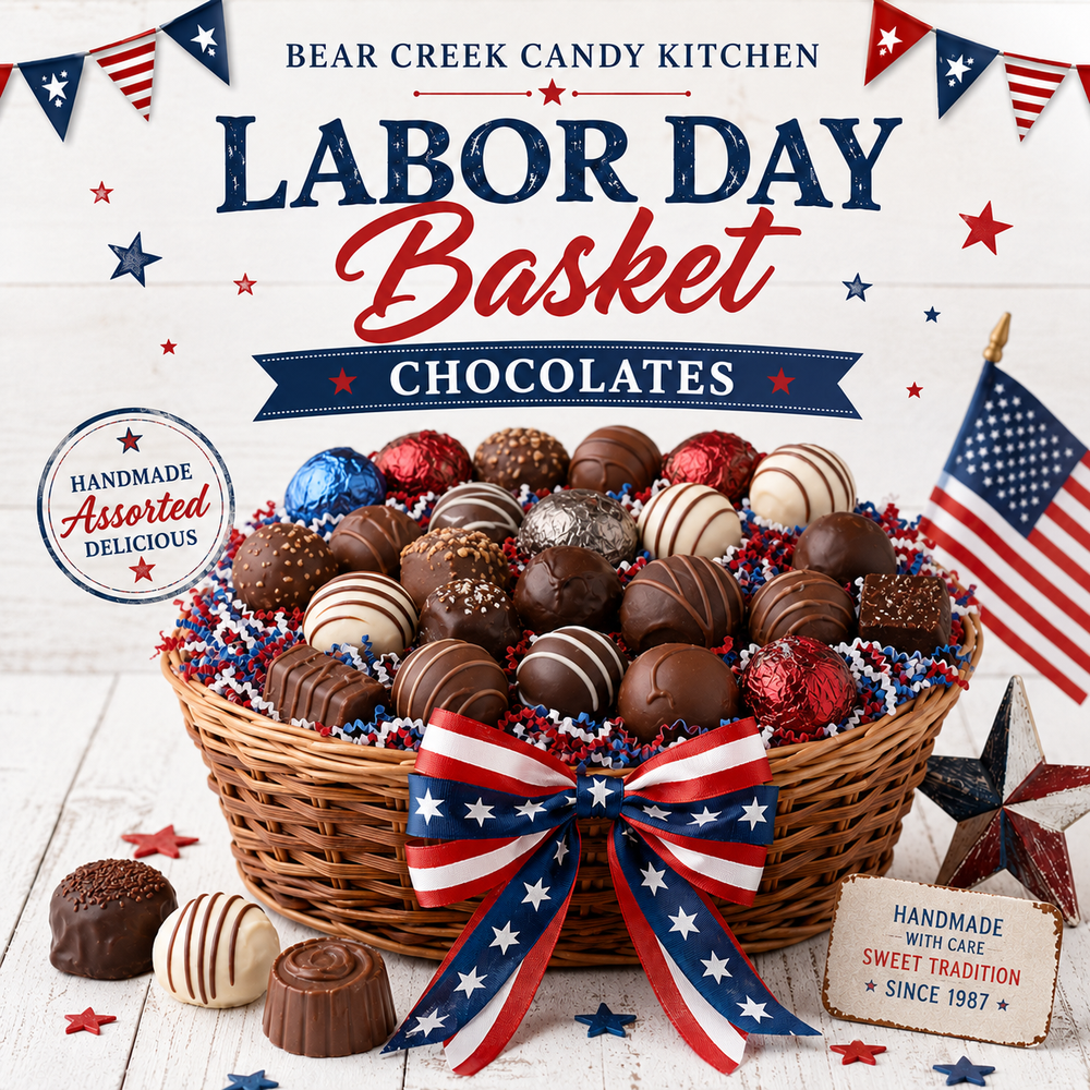 Labor Day Truffle Basket Set of 25 Mini Truffles