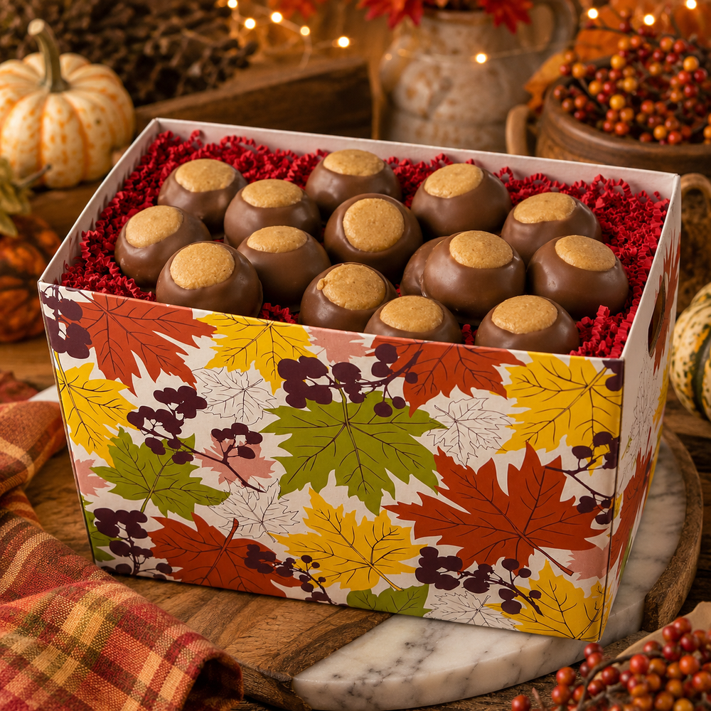 Fall Chocolate Peanut Butter Buckeyes Box of 12