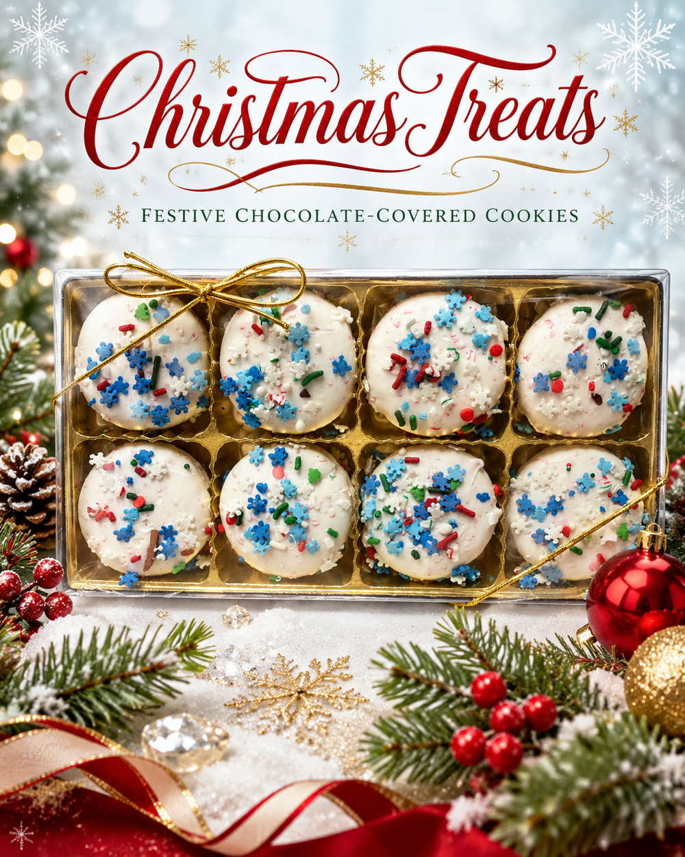 Christmas Sprinkle Oreos, box of 8