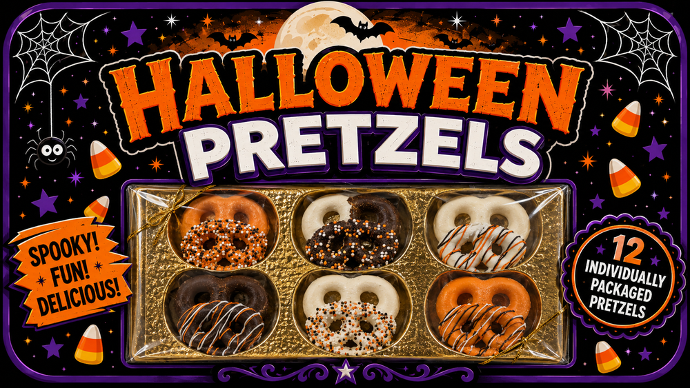 Halloween Hand Decorated Prezel's Box of 12 Fall Collection