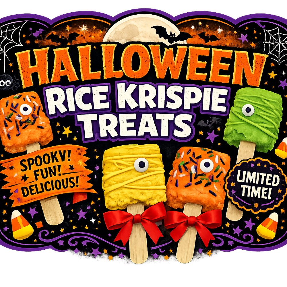 Halloween Hand Decorated Rice Krispie Pops Box of 6 Fall Collection