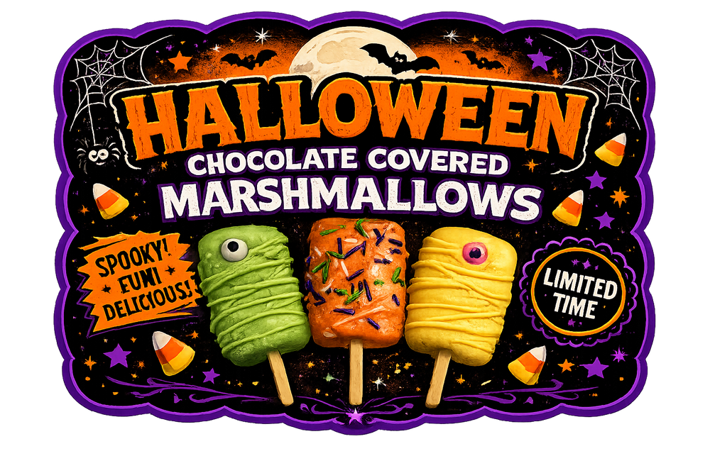 Halloween Hand Decorated Marmallow Pops Box of 6 Fall Collection