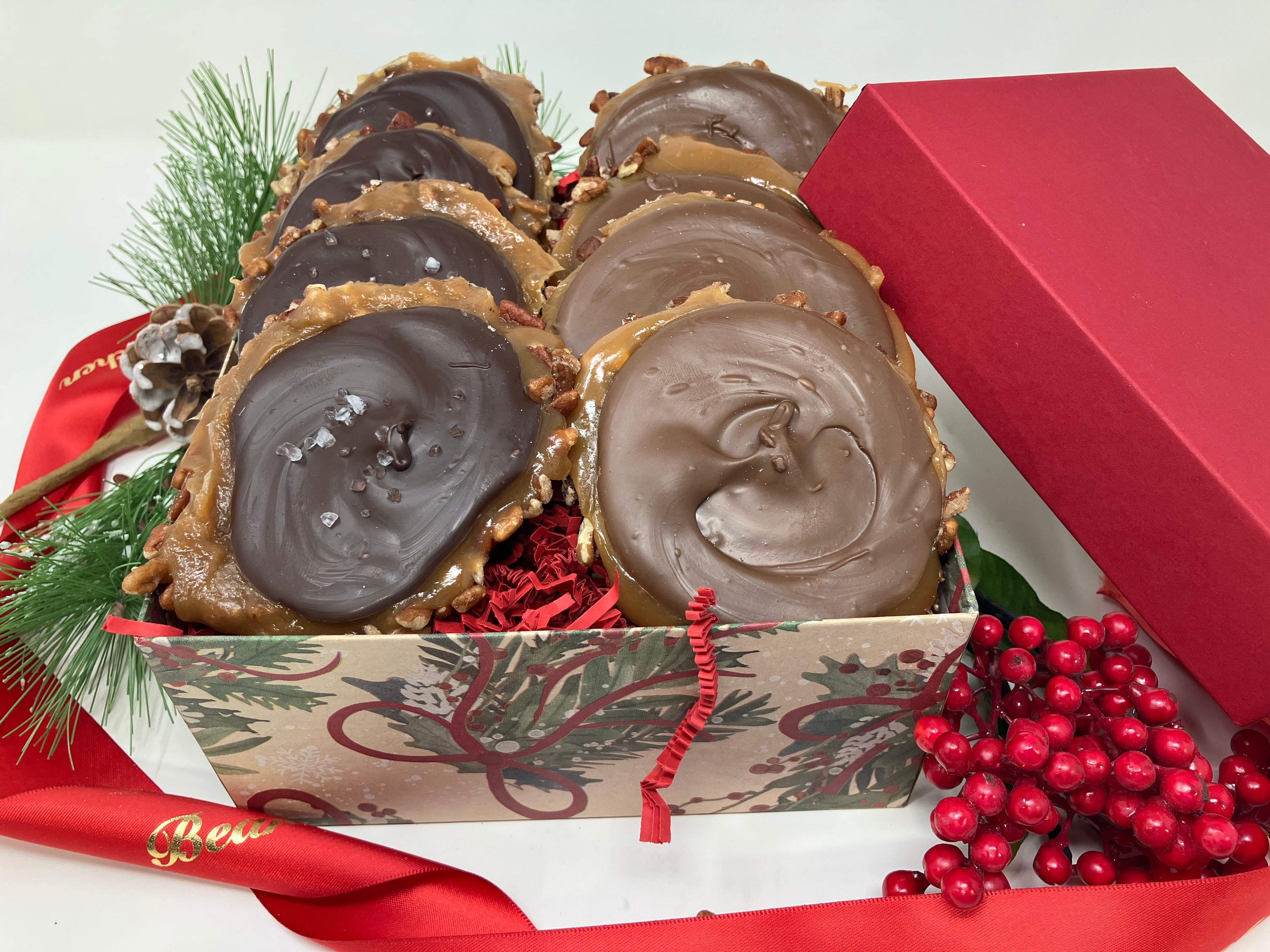 Milk and Dark Chocolate Bear Paws, 4 Of Each in a Holiday Tray