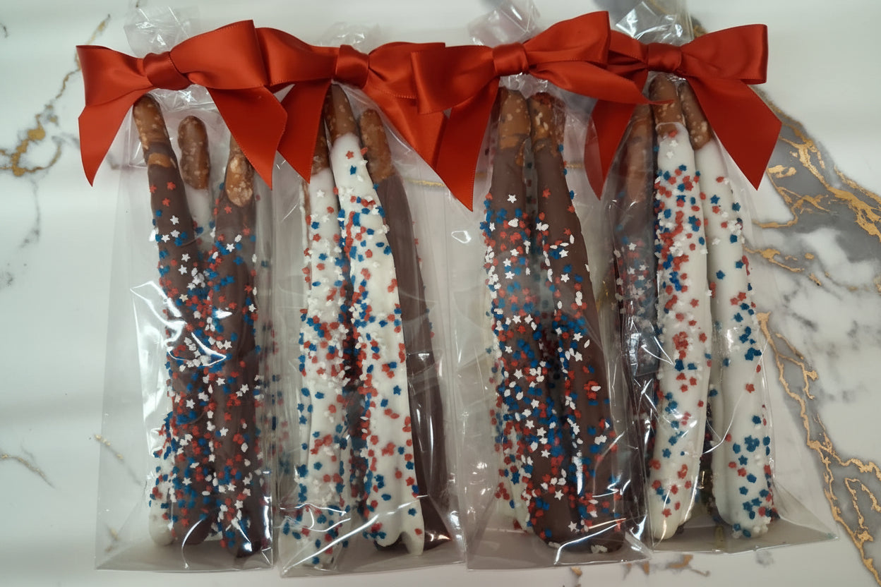 Americana Pretzel Sticks, 4 Bags of 4 Pretzels - Bear Creek Candy Kitchen