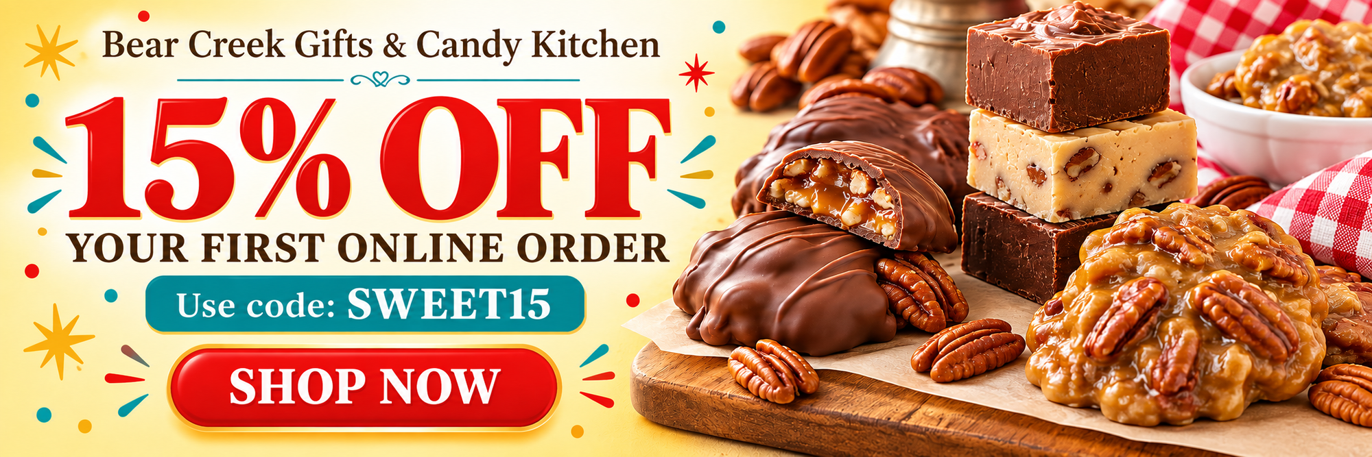 Bear Creek Gifts & Candy Kitchen — 15% off your first online order