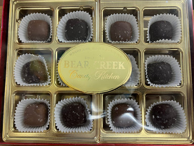Chocolate Sea Salt Caramels — Box of 12, Your Choice of Style - Bear Creek Candy Kitchen