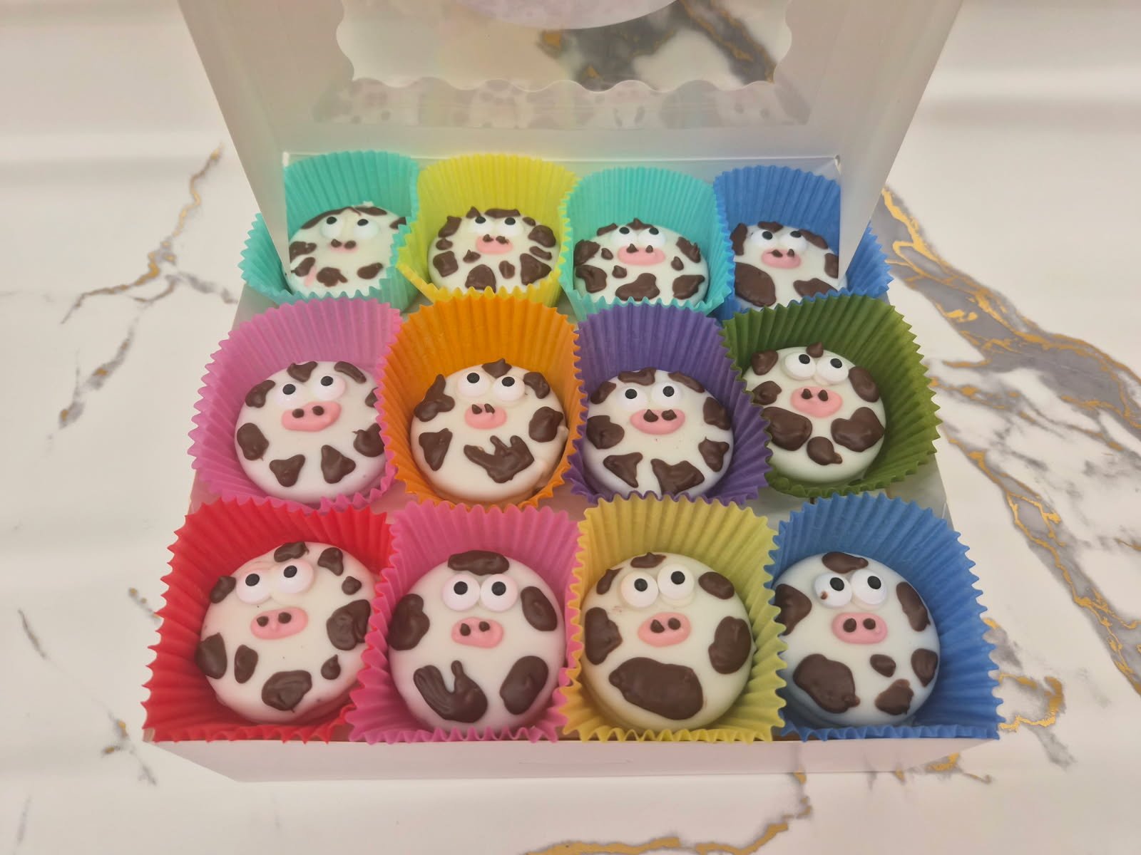 Cow Oreo's Hand Decorated box of 24 - Bear Creek Candy Kitchen