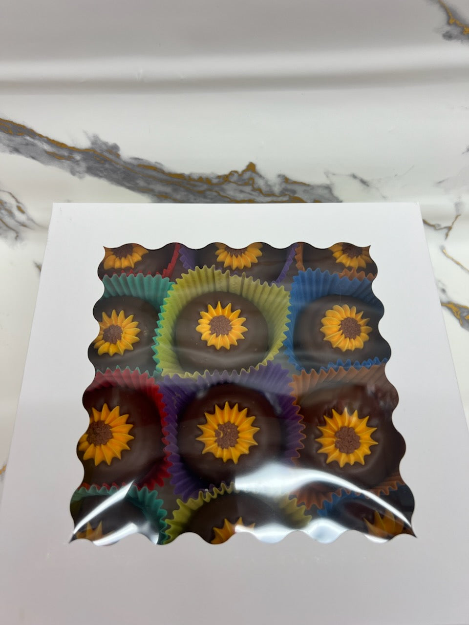 Sunflower Oreo's, Hand Decorated, Box of 24