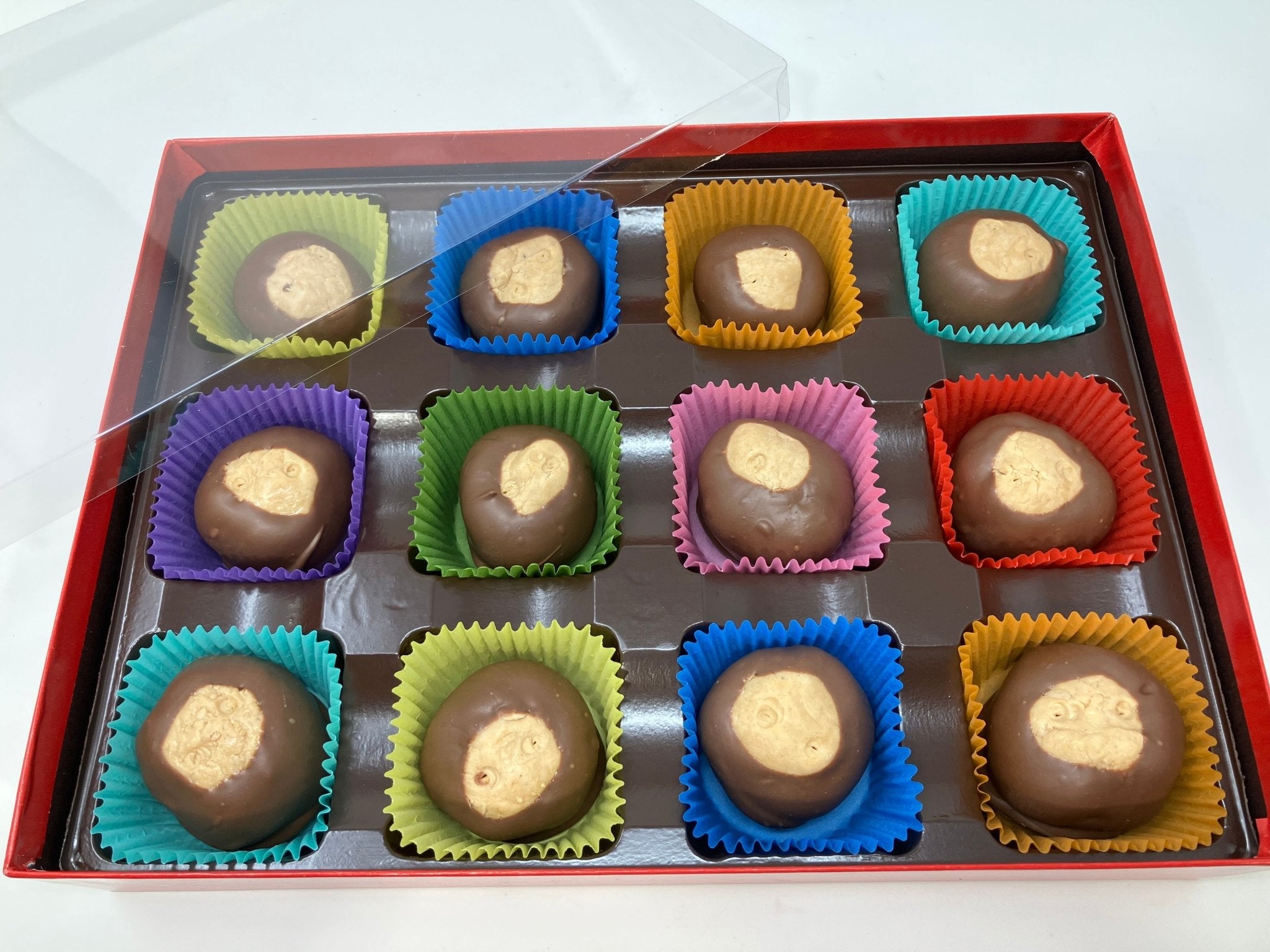 Over sized Chocolate Buckeyes Milk Chocolate Box of 12 - Bear Creek Candy Kitchen