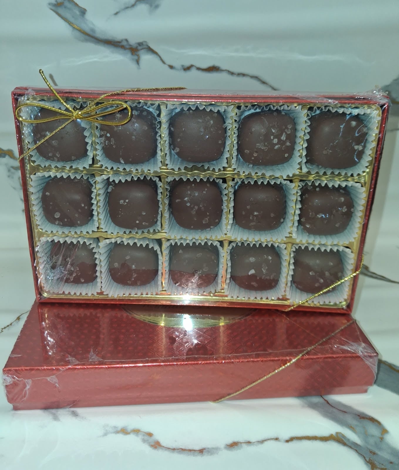 Sea Salt Milk Chocolate Caramels, Box of 15 - Bear Creek Candy Kitchen