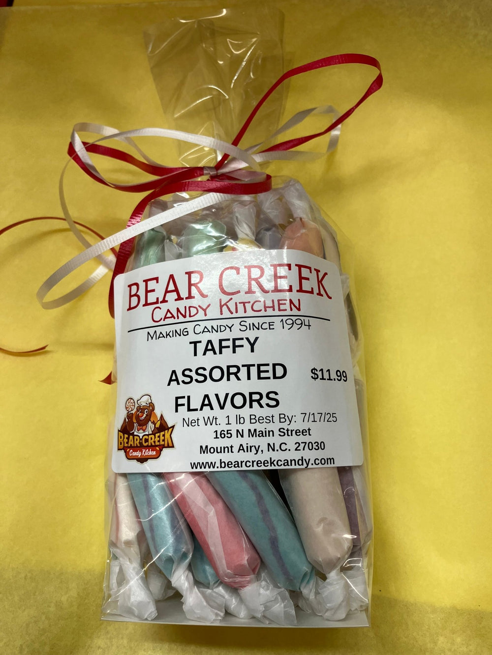 Taffy Logs 3 bags 1lb each - Bear Creek Candy Kitchen