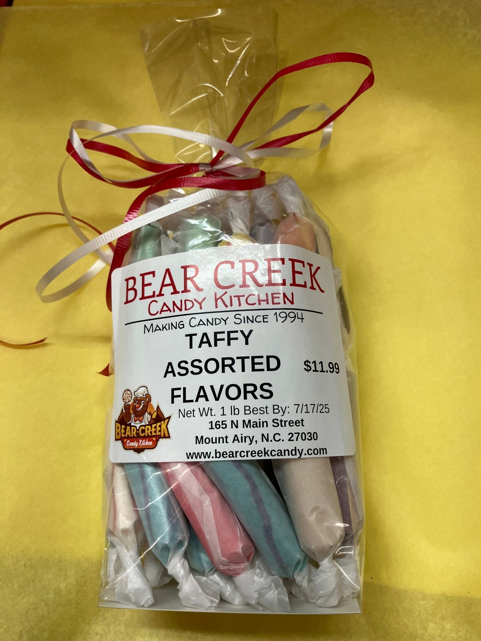 Taffy Logs 3 bags 1lb each - Bear Creek Candy Kitchen